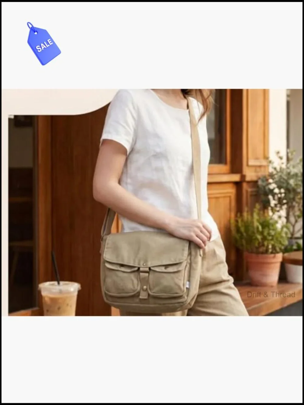 Vintage Canvas Messenger Bag Crossbody Satchel Tablet Laptop Bag Unisex